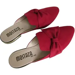 MOSTAZA - Zuecos - mules - rojos con moño al lado