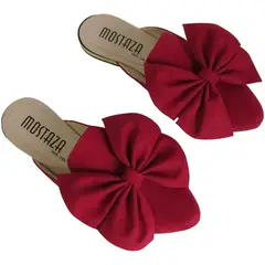 MOSTAZA - Zuecos - mules - rojos con moño mariposa