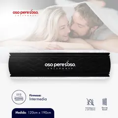 OSO PEREZOSO - Colchón Brown+ Semidoble 120cm190cm - Ortopédico Resortado - Firmeza Intermedia.