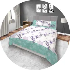 ELEGANCE - Juego de Sábanas Flores cama doble 1.40 x 1.90 4 piezas
