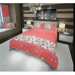 ELEGANCE - Juego de Sábanas con flores cama doble 1.40 x 1.90 4 piezas