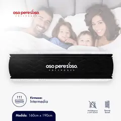 OSO PEREZOSO - Colchón Brown+ Queen 160cm190cm - Ortopédico Resortado - Firmeza Intermedia.