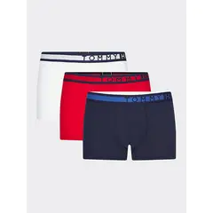 TOMMY HILFIGER - Pack De 3 Bóxers Trunk Con Cinta Distintiva Azul