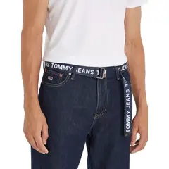 TOMMY HILFIGER - CinturÃ³n Baxter Textil Con InscripciÃ³n Hombre Azul Tommy Hilfiger-.