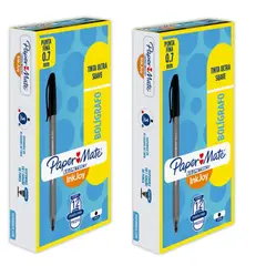 PAPER MATE - Caja Boligrafo Kilometrico 100 Fine 0.7 Negro X 24 Unidades