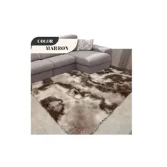 AMERICO SHOP - Tapete alfombra peluda jaspeada Marron 2 x 1,5 mt tapete peluche