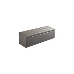 DISEÑOS RAMONA'S - Puff Baúl 80x40 Plateado