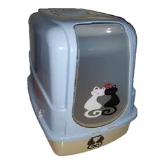 AM MASCOTAS - Arenera o baño gatos con filtro - filter cat - tonos azul