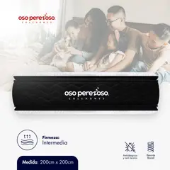OSO PEREZOSO - Colchón Brown+ King 200cm200cm - Ortopédico Resortado - Firmeza Intermedia.