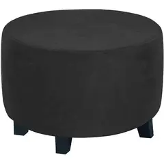 DISEÑOS RAMONA'S - Puff Decorativo Redondo 40x40 Negro Tela