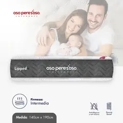 OSO PEREZOSO - Colchón Lipped+ Doble 140cm190cm - Ortopédico Resortado - Firmeza Intermedia.