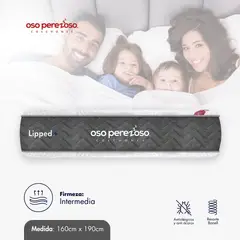 OSO PEREZOSO - Colchón Lipped+ Queen 140cm190cm - Ortopédico Resortado - Firmeza Intermedia.