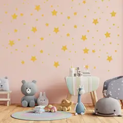 DECOR AND HOME - Vinilo decorativo de 210 estrellas doradas