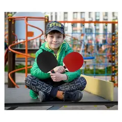 GENERICO - Set de 2 raquetas de ping pong + 3 pelotas tenis de mesa