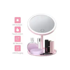 GENERICO - Espejo de maquillaje led 15,6 cm portátil táctil.