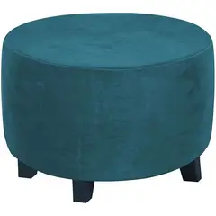 DISEÑOS RAMONA'S - Puff Decorativo Redondo 40x40 Turquesa Tela