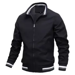 URBAN PLUS - Chaqueta hombre bomber negra casual