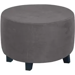 DISEÑOS RAMONA'S - Puff Decorativo Redondo 40x40 Gris Tela