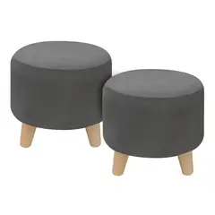 DISEÑOS RAMONA'S - Puff Redondos Setx2 Gris