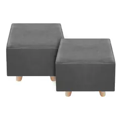 DISEÑOS RAMONA'S - Puff Cuadrados Setx2 Gris