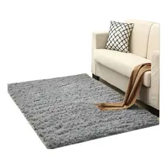 AMERICO SHOP - Tapete alfombra peluda Gris tapete peluche 150 x 200 cm