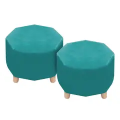 DISEÑOS RAMONA'S - Puff Octagonales Setx2 Turquesa