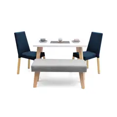 VENECIA - Comedor Lugo Matiz 4 Puestos con Sillas y Butaco Viena