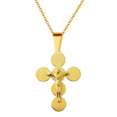 DAYOSHOP - Collar Cruz Medalla San Benito Cristo Acero + Estuche