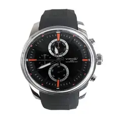 VIROX - Reloj hombre caja en acero análogo multifuncional con pulso en Silicona diales de colores