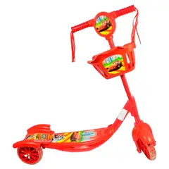 VITTORIA - Patineta Scooter Canasta Para Niños Niñas Luces Sonidos ROJA