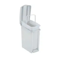 RIMAX - Basurero Pedal Delgado 10 Litros Blanco