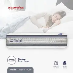 OSO PEREZOSO - Colchón Clinical+ Semidoble 120cm190cm - Ortopédico Cassata - Firmeza Extra Firme.