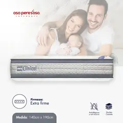 OSO PEREZOSO - Colchón Clinical+ Doble 140cm190cm - Ortopédico Cassata - Firmeza Extra Firme.