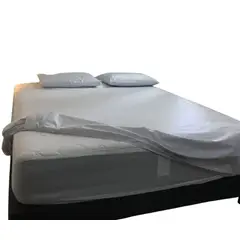 GENERICO - Forro protector plástico anti fluidos para colchón de cama doble gris