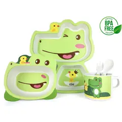 GENERICO - Vajilla Infantil De Fibra De Bambú Para Niños Y Niñas