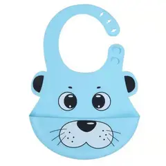 STALION - Babero En Silicona Impermeable Con Bolsillo Limpeza Facil