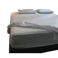 GENERICO - Forro protector plástico antifluidos para colchón de cama semidoble negro