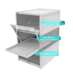 GENERICO - Caja Organizadora De Zapatos Modular Por 3 Unidades