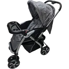 GENERICO - Coche Bebe Grand Deluxe Confort Tela Premium Paseador Gris