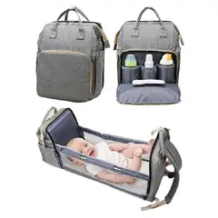 GENERICO - Pañalera Multifuncional Bolso Bebe Cambiador Plegable Usb