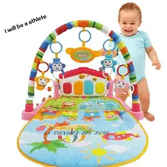 HUANGER - Gimnasio Bebe Musical Piano Fitness Rack Rosado