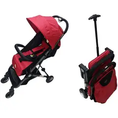 SUNBABY - Coche Bebe Tipo Maleta Paseador Viajero Deluxe premium Rojo