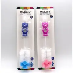 WAKIDS - Escobillón lava Tetero Biberones Bebe Cepillo Limpiador AZUL