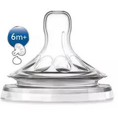 AVENT - 2 chupos repuesto tetero natural flujo rapido 6 meses