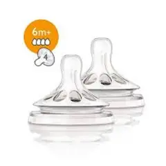 AVENT - 2 chupos repuesto tetero natural flujo rapido 6 meses