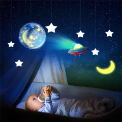 HUANGER - Móvil bebe musical proyector de luces control remoto unisex