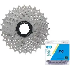 GW - Combo pacha + cadenilla kmc 9 v 11-28 bicicleta ruta