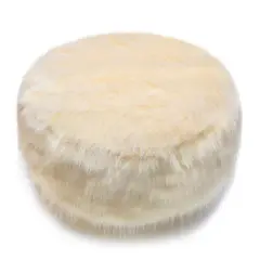 BANZAY - Cojín Puff Descansapies Reposapiés en Peluche - Camel