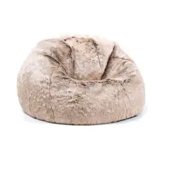 BANZAY - Puff pera gigante peludo peluche - Café Matizado