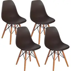 PLASTICOS MQ - Set 4 Sillas Eames Eiffel Moderna Color Mocca Marca Mq